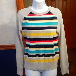 Chaps multicolored crew neck long-sleeved sweater